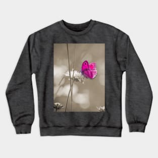 Pink butterfly Crewneck Sweatshirt